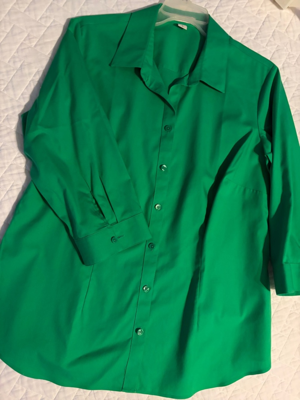 Coldwater Creek Bright Green Button-Up Blouse women’s size XL 16